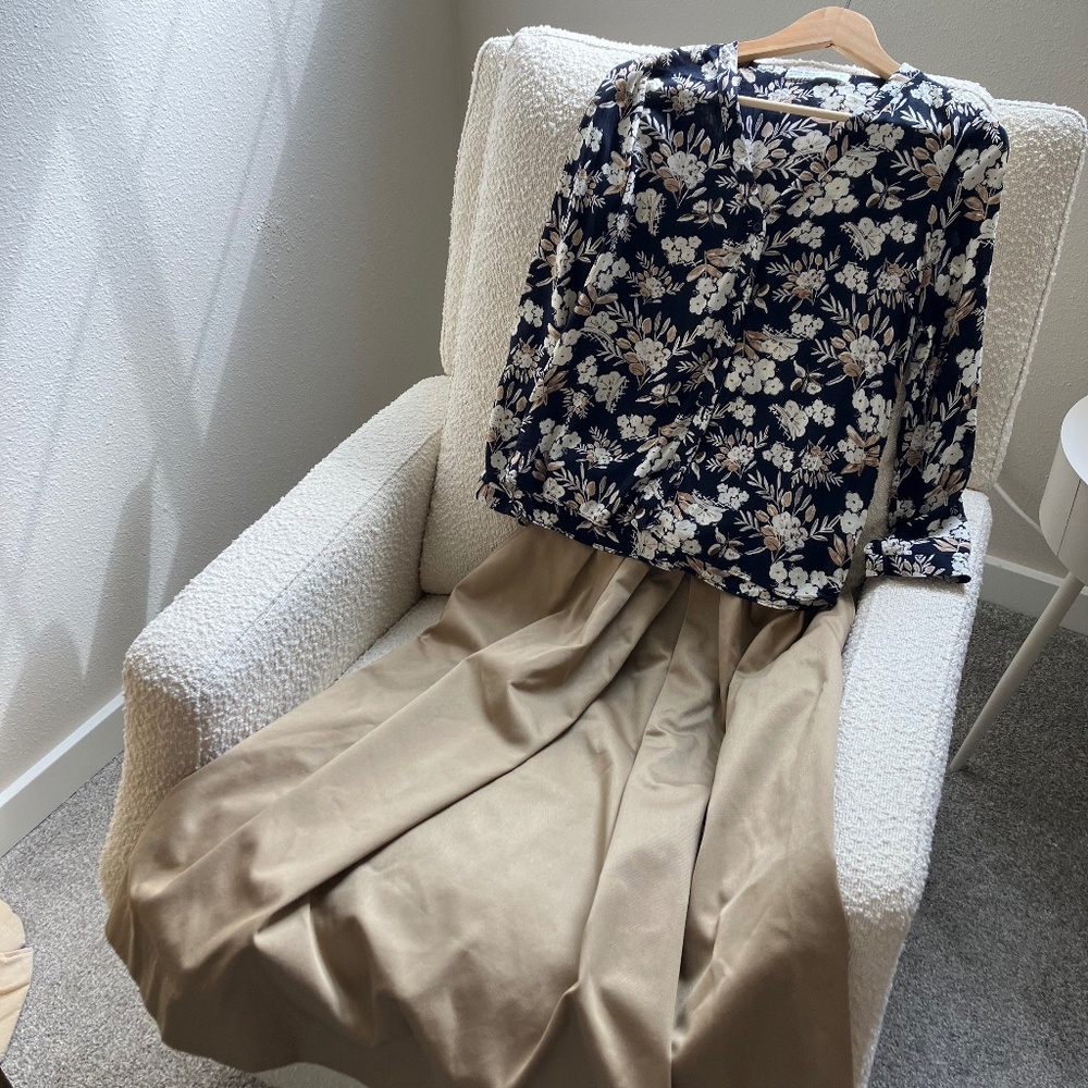 Zara Floral Fall/Autumn Long Sleeve Top